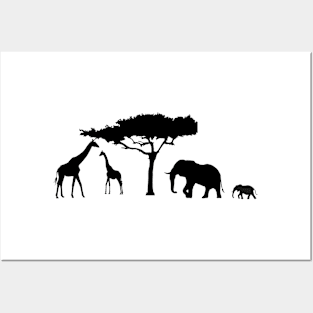 Black savannah background Posters and Art